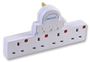 PRO ELEC,2348,ADAPTOR, 4 GANG, SWITCHED, NEON PRO ELEC2348