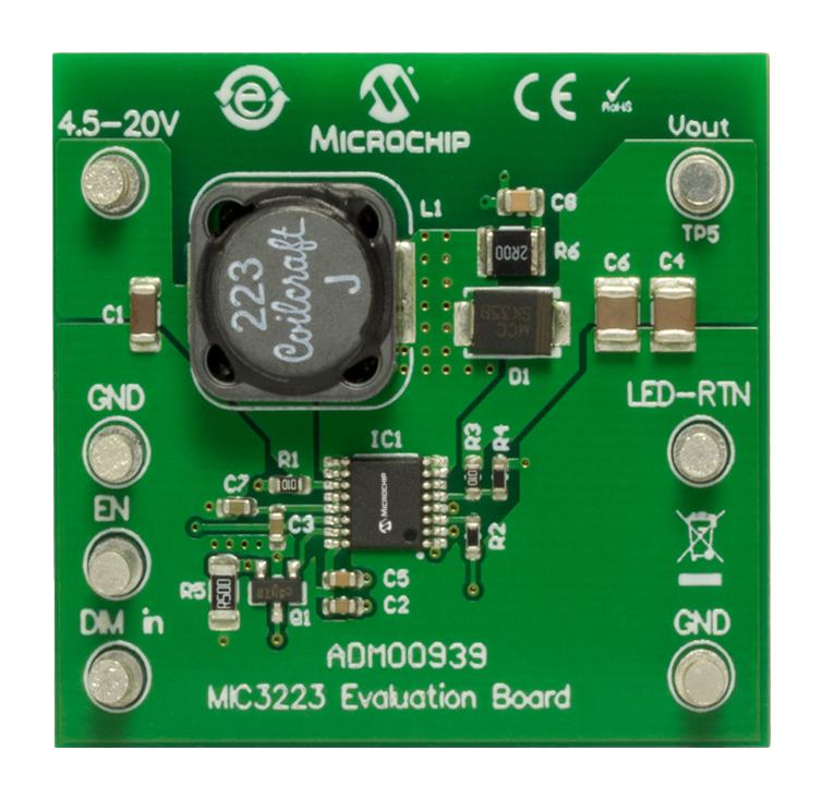 ADM00939 Microchip Evaluation Board MIC3223 LED Driver Constant