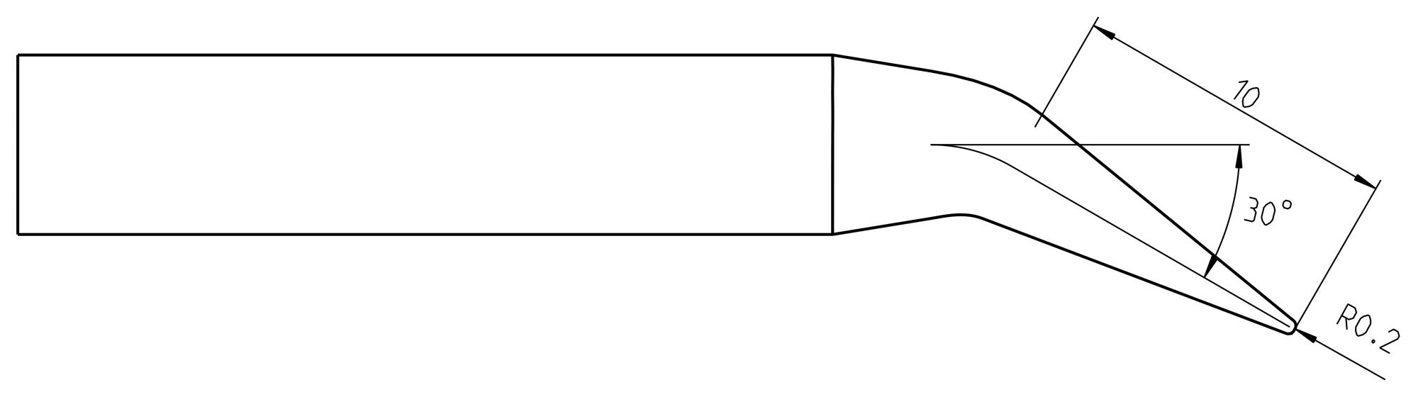 RTU 004 C MS X Weller SOLDERING TIP CONICAL BENT 0 4MM