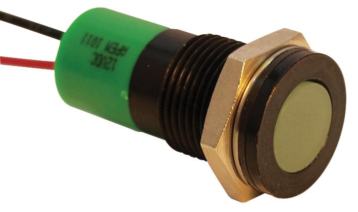 Yellow LED 14mm Panel Indicator Light 12VDC APEM