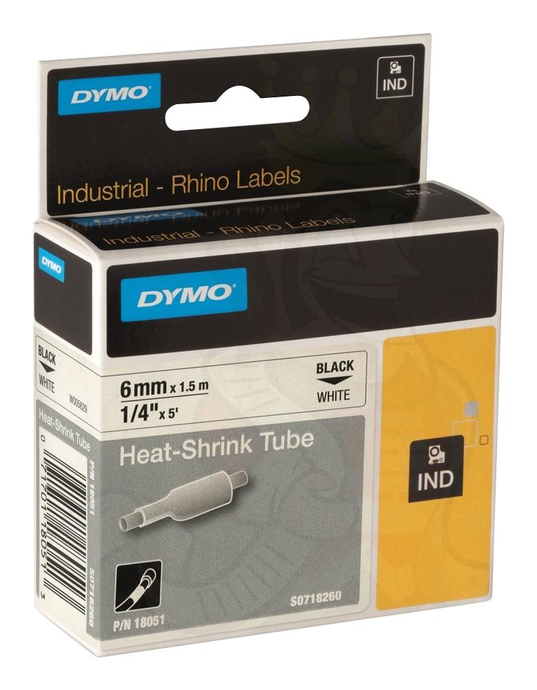 8PK 18051 IND Heat-Shrink Tube Tape for Dymo LabelWriter 450 Duo 6mm 1/4"x4.92ft 