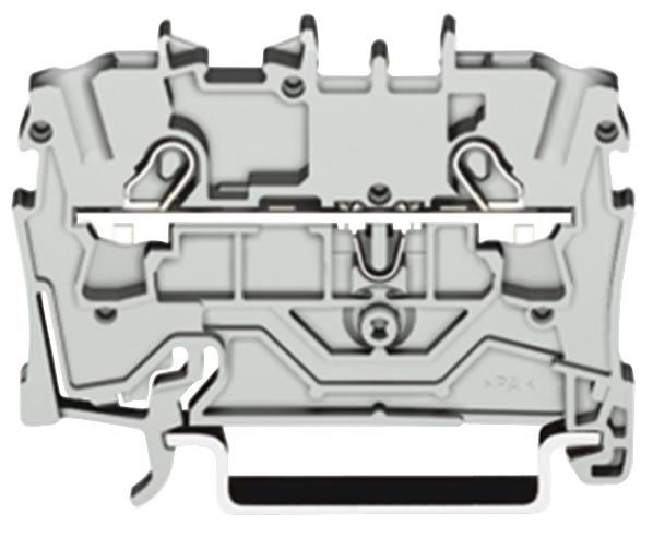 WAGO 2004-1201 DIN Rail Mount Terminal Block, 2 Ways, 20 AWG, 10 AWG, 4  mm², Clamp, 32 A